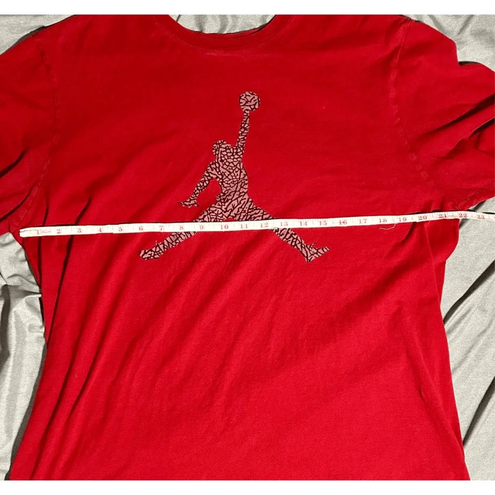 Jordan Red Graphic Red T-shirt Leopard Print Jumpman Sz XL